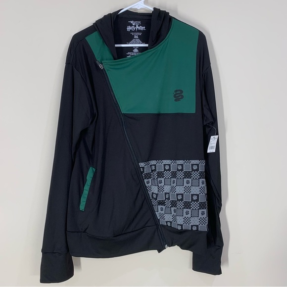 NWT Universal Studios Harry Potter Slytherin Hooded Athletic Jacket - Adult 2XL - Picture 1 of 8